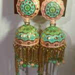 Jhumka with golden shine effect