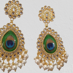 Stone Earings with Pecock Pattern